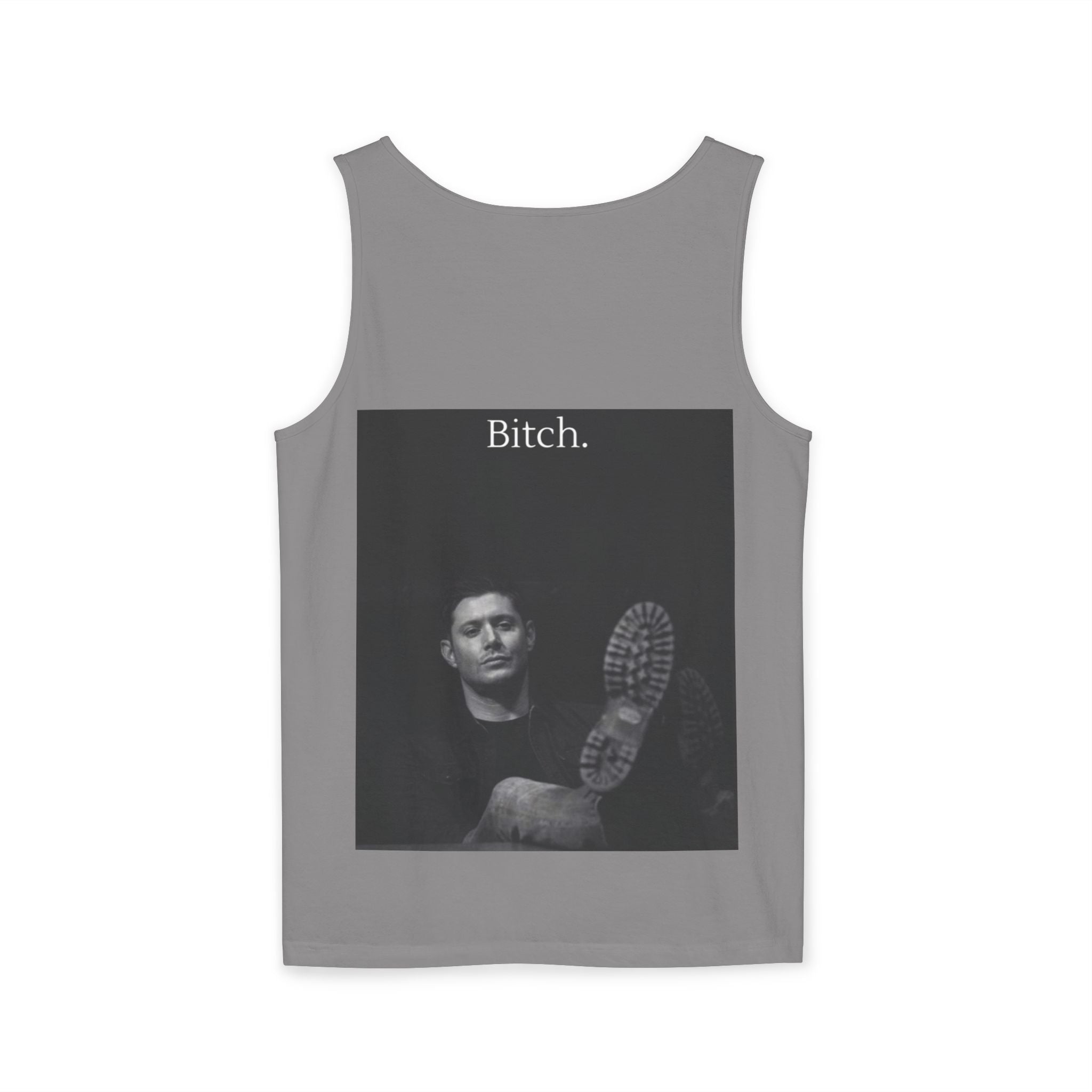 Graphic Tank Top — Vintage-Inspired 'Just Did It.' & 'Bitch.' Photo Print